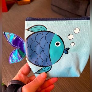 Thirty One Blue Fish-Shaped zip snack pouch